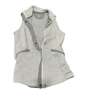 Ex Officio pocket vest Gray Cream Women’s Vest XS 0 2 EUC snap button full zip